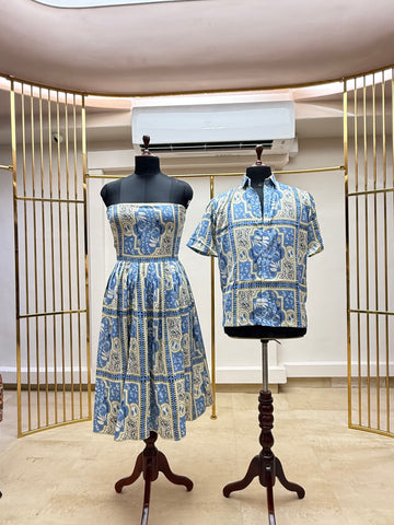 Indigo Mosaic Couple Outfit🧿