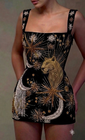 Wild After Dark Beaded Dress