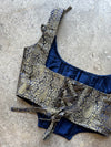 Iris Blue Brocade Corset Top