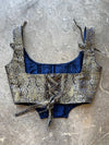 Iris Blue Brocade Corset Top