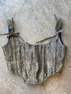 Iris Blue Brocade Corset Top