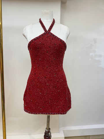 Cherry Bombshell Beaded Dress