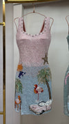 Flamingo Ombre Beaded Dress