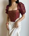 Martini Brocade Magenta Corset Top