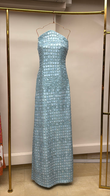 Ice Cube Couture Crystal Tiled Column Gown