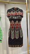 Midnight Maharani Beaded Dress with Cape