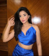 Blue satin co ord set