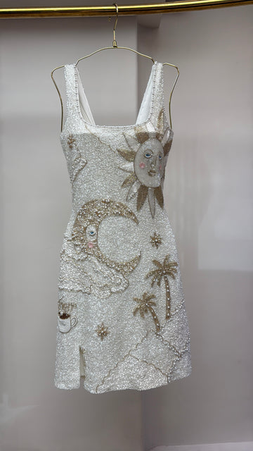 Sun moon & Main Character energy Bridey Beaded Dress