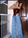 Red mirchi corset top