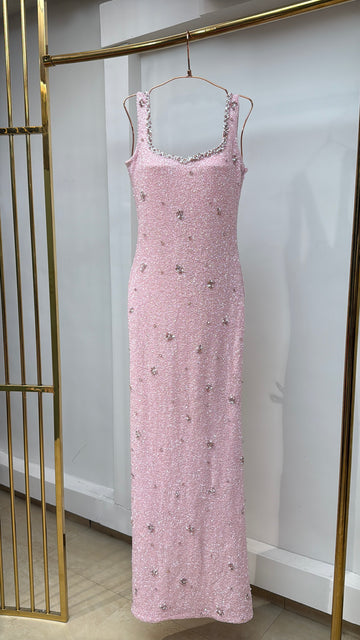 Rose Beaded Long Dress