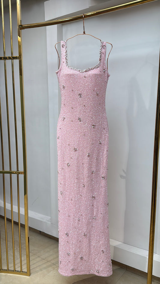 Rose Beaded Long Dress