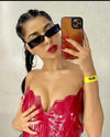 Red latex scarlet corset top
