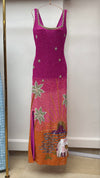 Sunset Mirage Tropical Beaded Column Gown