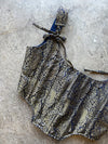 Iris Blue Brocade Corset Top