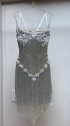 Silver Rose Afterparty Beaded Fringe Mini