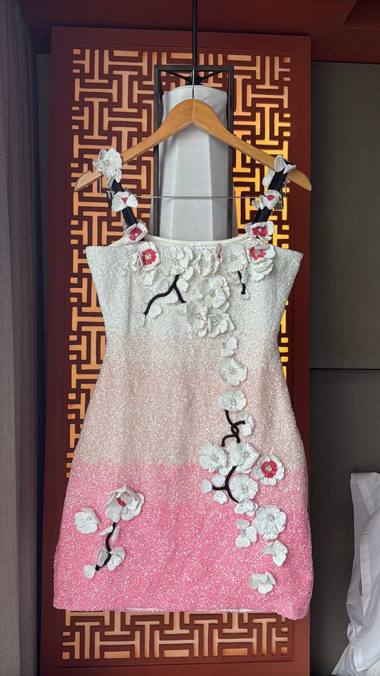 Ombre 3D flower Dress