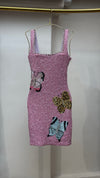 Butterfly Blush Embellished Mini Dress