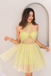 Ariel Green Corset Flare Dress
