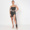 Night Flake Black Rhinestone Dress