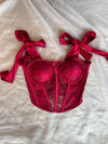 Charlotte Maroon Lace Corset