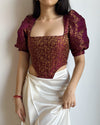 Martini Brocade Magenta Corset Top