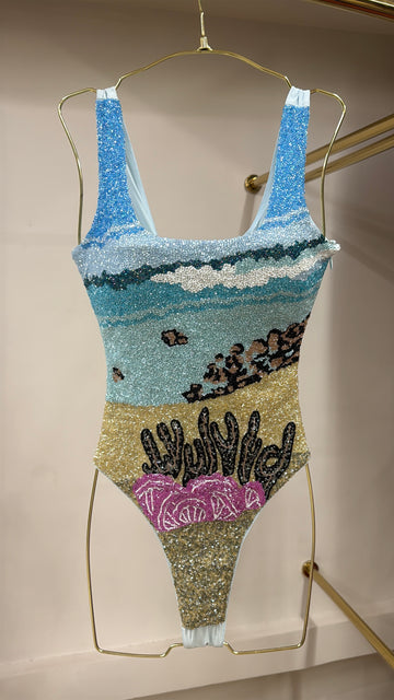 Scenic Beaded Swimwear