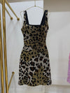 Wild Luxe Leopard Print Beaded Mini Dress