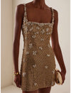 Champagne Confetti Beaded Dress