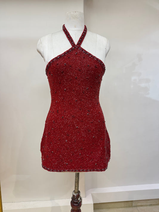 Cherry Bombshell Beaded Dress