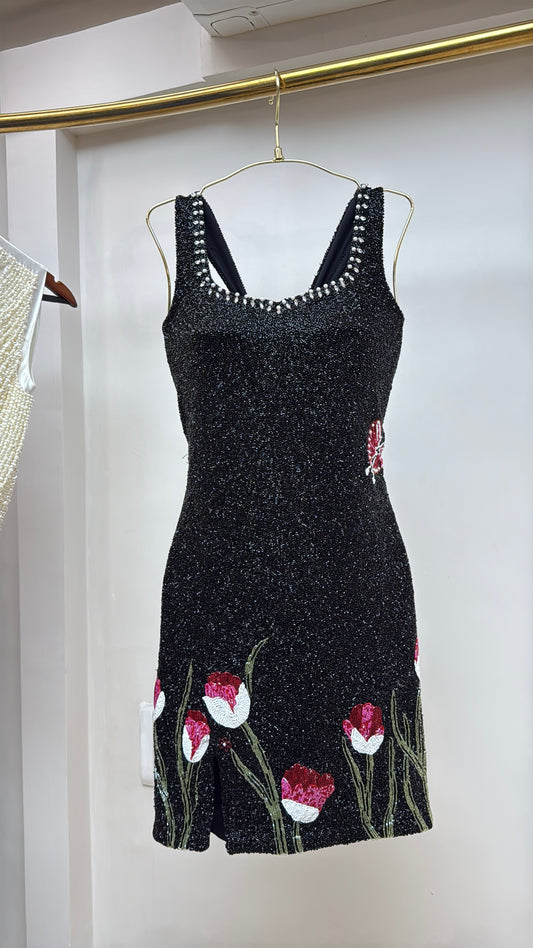 Tulip Embellished Mini Dress