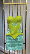 Lime Mirage Corset Top & Skirt