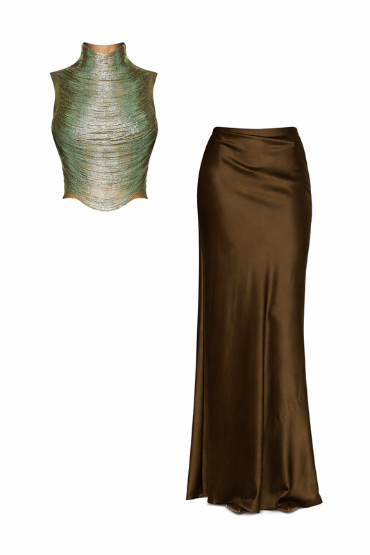 Olive Nocturne Top & skirt