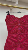 Crimson Ember Sculpted Mini Dress