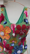 Green Garden Bloom Beaded Swimsuit