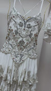 Snow Queen on Espresso Embellished White Ruffle Dress & Cape
