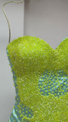 Lime Mirage Corset Top & Skirt