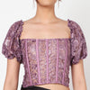 Purple Pineapple Lacey Corset With Sleeves