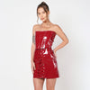 Red Scarlet Corset And Skirt Faux Leather Coord