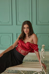 Red Rhinestone Corset Top