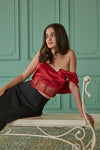 Red Rhinestone Corset Top