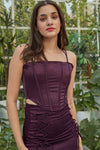 ALAYA VELVET SATIN CORSET TOP AND SKIRT