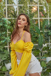 Yellow Bell Sleeves Top