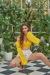 Yellow Bell Sleeves Top