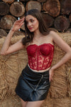 Jingle Red Lacey Corset Top