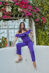 Purple Scuba Corset Jumpsuit