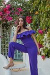Purple Scuba Corset Jumpsuit