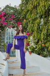 Purple Scuba Corset Jumpsuit