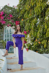 Purple Scuba Corset Jumpsuit