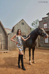 Silver Leather corset Top