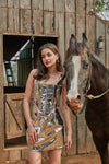 Silver Leather corset Top